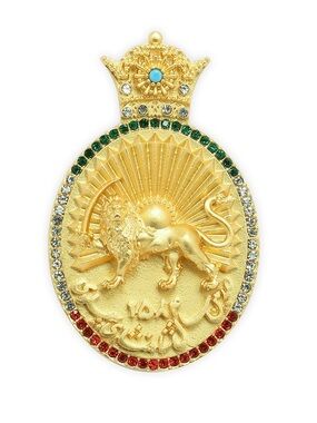 PAHLAVI IRAN LION Sun BROOCHE